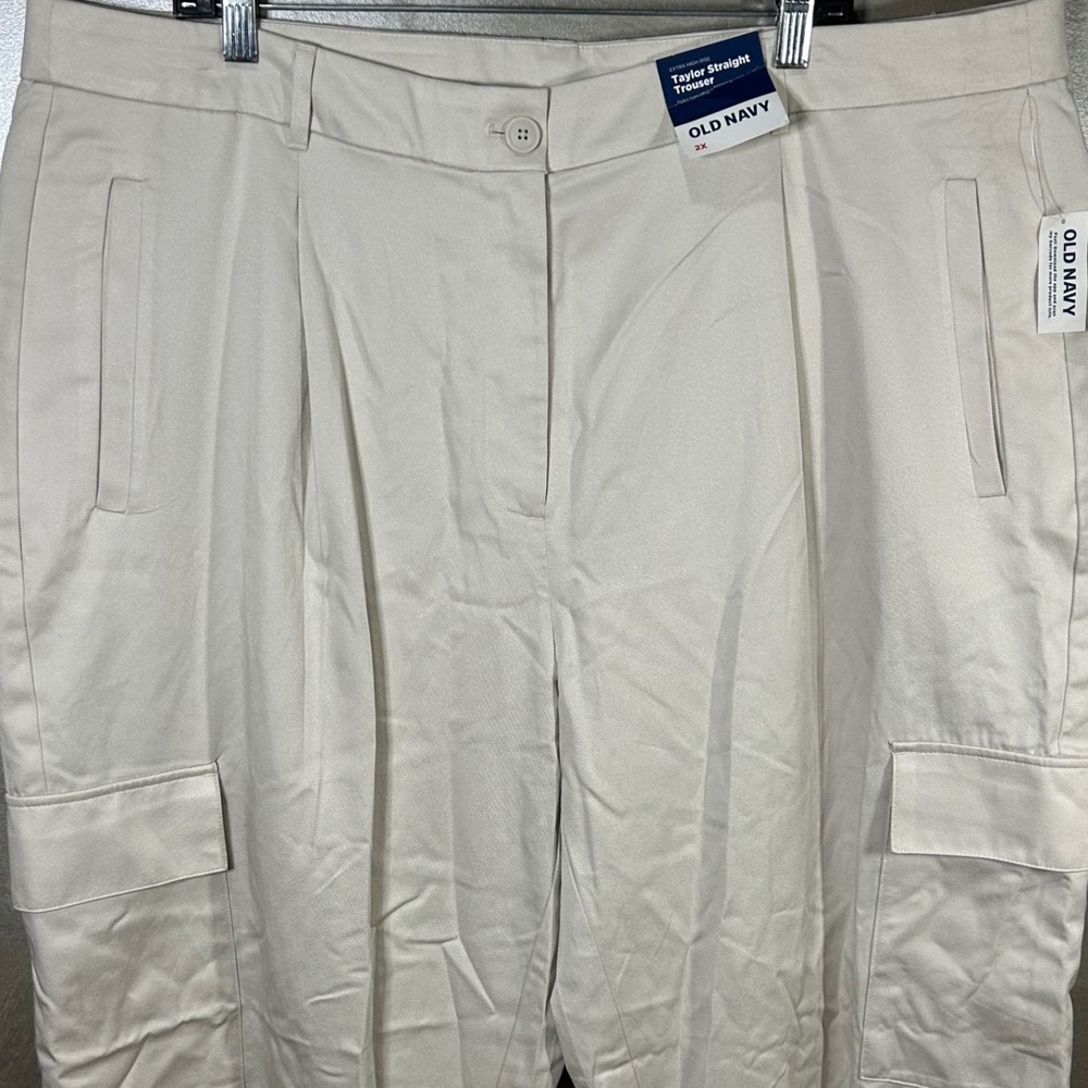 Old Navy Women's Pants Taylor Straight Trouser Cargo Size 2X Extra High Rise New - Picture 2 of 12